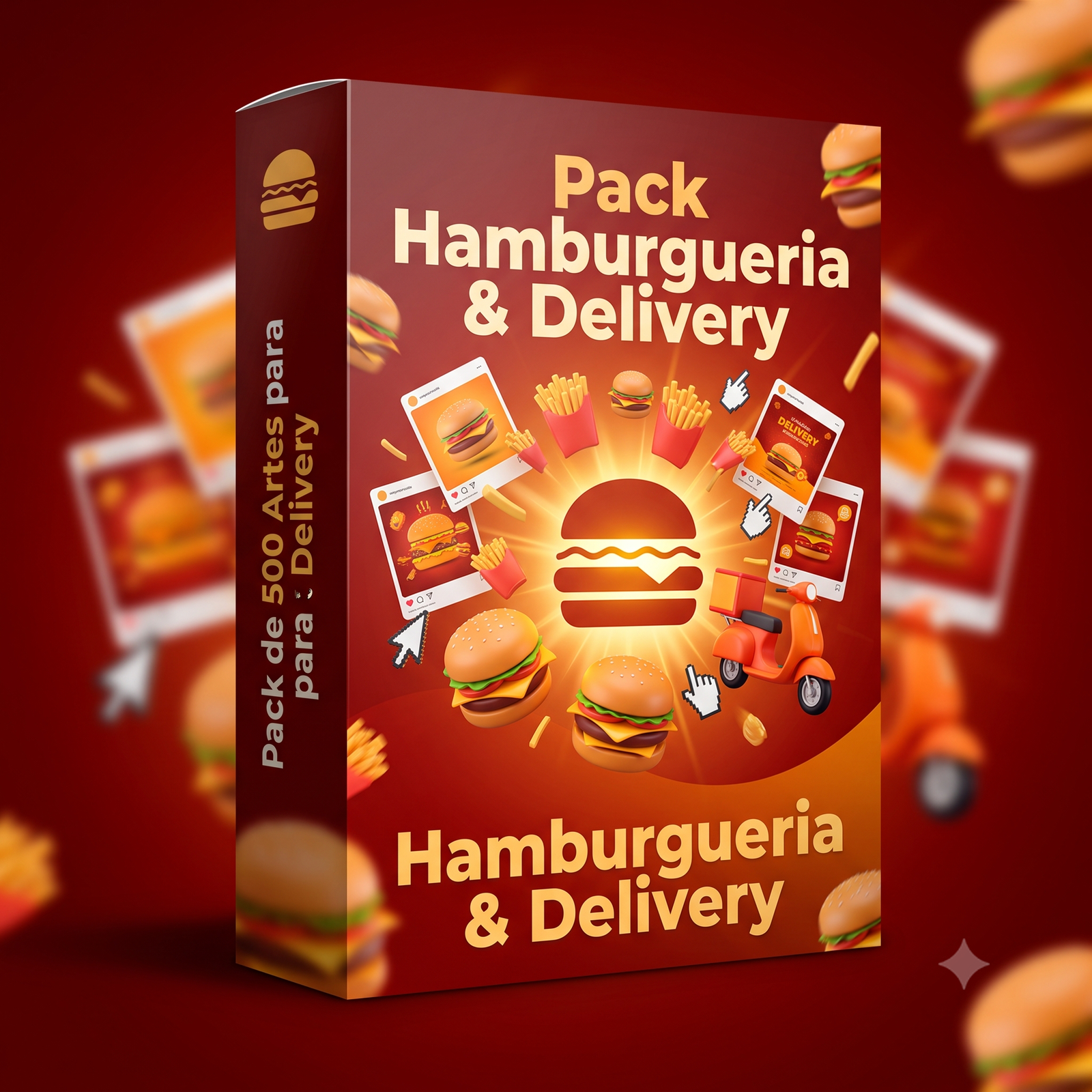 Pack de 500 Artes para Hamburgueria e Delivery